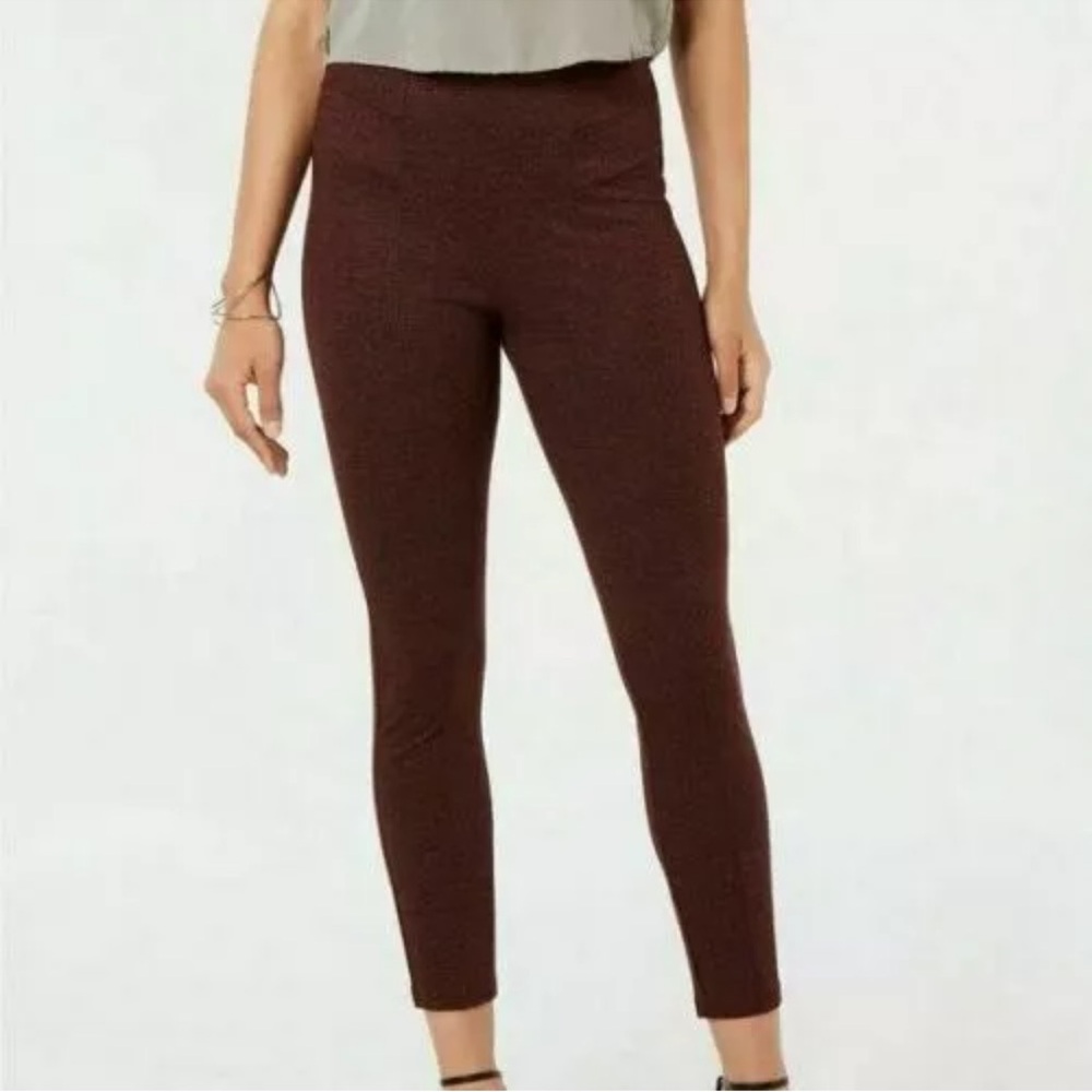 Women’s HUE Tweed Knit High Waist Leggings Sangria Size Small NWT